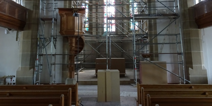 Foto der Innenrenovierung Martinskirche