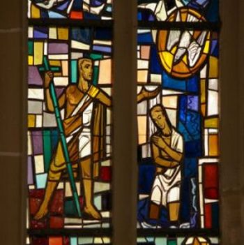 Glasfenster Martinskirche - Die Taufe Christi